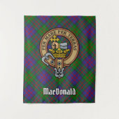 Tenture Clan MacDonald Crest sur Tartan (Devant)