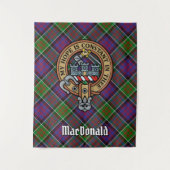 Tenture Clan MacDonald de Clanranald Crest sur Tartan (Devant)