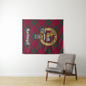 Tenture Clan MacDougall Crest sur Tartan (En situation (horizontale))