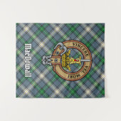 Tenture Clan MacDowall Crest sur Tartan (Devant (Horizontal))