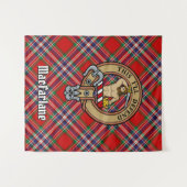 Tenture Clan MacFarlane Crest sur Tartan (Devant (Horizontal))