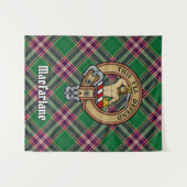 Tenture Clan MacFarlane Crest sur Tartan de chasse moderne (Devant (Horizontal))