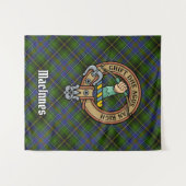 Tenture Clan MacInnes Crest sur Tartan (Devant (Horizontal))