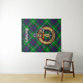 Tenture Clan MacIntyre Crest sur Tartan (En situation (horizontale))