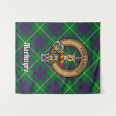 Tenture Clan MacIntyre Crest sur Tartan (Devant (Horizontal))