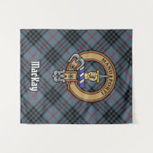 Tenture Clan MacKay Crest sur Blue Tartan (Devant (Horizontal))