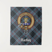 Tenture Clan MacKay Crest sur Blue Tartan (Devant)