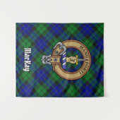 Tenture Clan MacKay Crest sur Tartan (Devant (Horizontal))