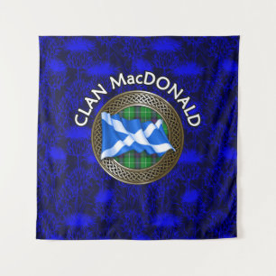 Tenture Clan MacKenzie Crest & Tartan Knot sur le chardon