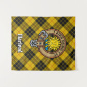 Tenture Clan MacLeod de Lewis Crest sur Tartan (Devant (Horizontal))
