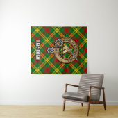 Tenture Clan MacMillan Crest sur Tartan (En situation (horizontale))