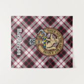 Tenture Clan MacPherson Crest sur la chasse Tartan (Devant (Horizontal))
