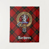 Tenture Clan MacQueen Crest sur Tartan (Devant)