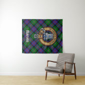 Tenture Clan Malcolm Crest over Tartan (En situation (horizontale))