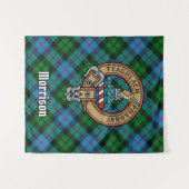 Tenture Clan Morrison Crest sur la chasse Tartan (Devant (Horizontal))
