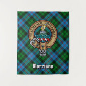 Tenture Clan Morrison Crest sur la chasse Tartan (Devant)