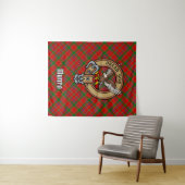 Tenture Clan Munro Crest over Tartan (En situation (horizontale))