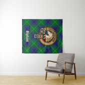 Tenture Clan Oliphant Crest sur Tartan (En situation (horizontale))