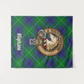 Tenture Clan Oliphant Crest sur Tartan (Devant (Horizontal))