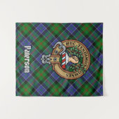 Tenture Clan Paterson Crest sur Tartan (Devant (Horizontal))