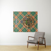 Tenture Clan Pollock Crest sur Tartan (En situation (horizontale))