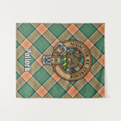 Tenture Clan Pollock Crest sur Tartan (Devant (Horizontal))