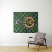 Tenture Clan Scott Crest sur Green Tartan (En situation (horizontale))