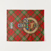Tenture Clan Scott Crest sur Red Tartan (Devant (Horizontal))