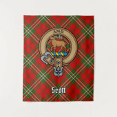 Tenture Clan Scott Crest sur Red Tartan (Devant)