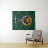 Tenture Clan Sinclair Crest sur la chasse Tartan (En situation (horizontale))