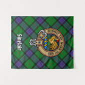 Tenture Clan Sinclair Crest sur la chasse Tartan (Devant (Horizontal))