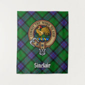 Tenture Clan Sinclair Crest sur la chasse Tartan (Devant)