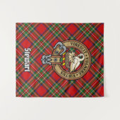 Tenture Clan Stewart Crest sur Royal Tartan (Devant (Horizontal))