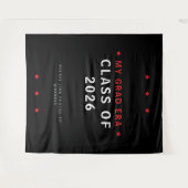 Tenture Class of 2026 Graduation Photo Booth Backdrop Red  (Devant (Horizontal))