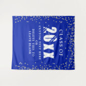 Tenture CLASSE ANNÉE Royal Blue silver Confetti (Devant (Horizontal))