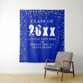 Tenture CLASSE ANNÉE Royal Blue silver Confetti (En situation)