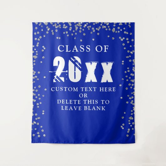Tenture CLASSE ANNÉE Royal Blue silver Confetti (Devant)
