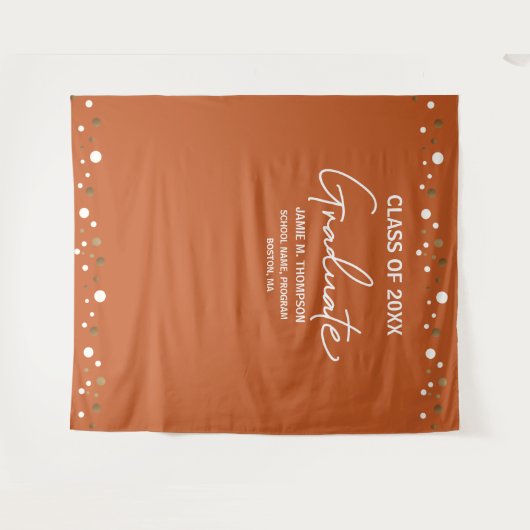 Tenture Classe Confetti Orange Gold école secondaire (Devant (Horizontal))