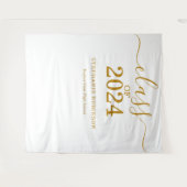 Tenture Classe de 2024 Gold Script Graduation Backdrop Pro (Devant (Horizontal))