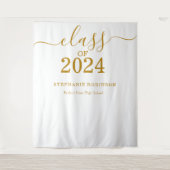 Tenture Classe de 2024 Gold Script Graduation Backdrop Pro (Devant)