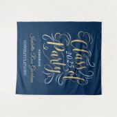 Tenture Classe de 2025 Gold Navy Custom Graduation Party (Devant (Horizontal))