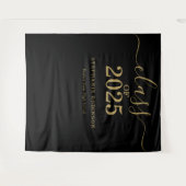 Tenture Classe de 2025 Gold Script Graduation Backdrop Pro (Devant (Horizontal))