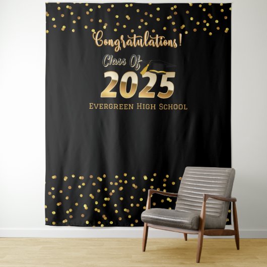 Tenture Classe de 2025 Graduation Photo Booth Backdrop (En situation)