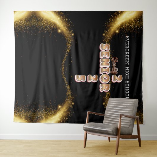 Tenture Classe de 2025 Graduation Photo Booth Backdrop (En situation (horizontale))