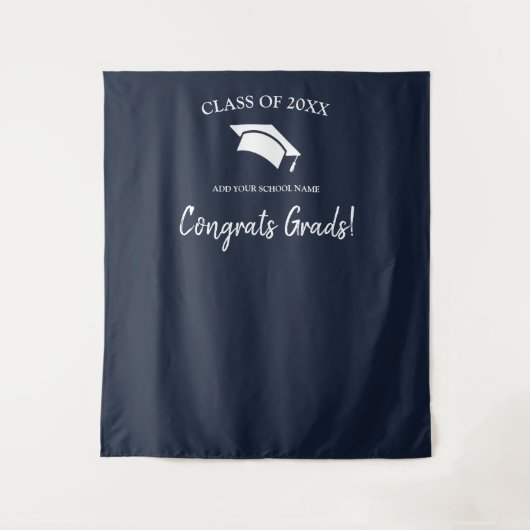 Tenture Classe de 2025 Marine Blue Graduation Contexte (Devant)