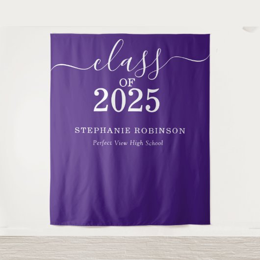 Tenture Classe de 2025 Purple Graduation Backdrop Prop (Devant)
