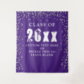 Tenture CLASSE DE DIPLÔME ANNÉE Confetti d'argent pourpre (Devant)