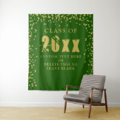 Tenture CLASSE DE DIPLÔME ANNÉE Vert Gold Confetti Context (En situation)