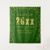 Tenture CLASSE DE DIPLÔME ANNÉE Vert Gold Confetti Context (Devant)