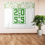 Tenture Classe de fin d'études en typographie Vert Blanc O